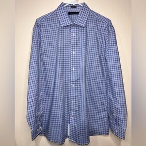 Tommy Hilfiger Mens Slim Fit Dress Shirt size 16.5 32/33 Blue Plaid NWT